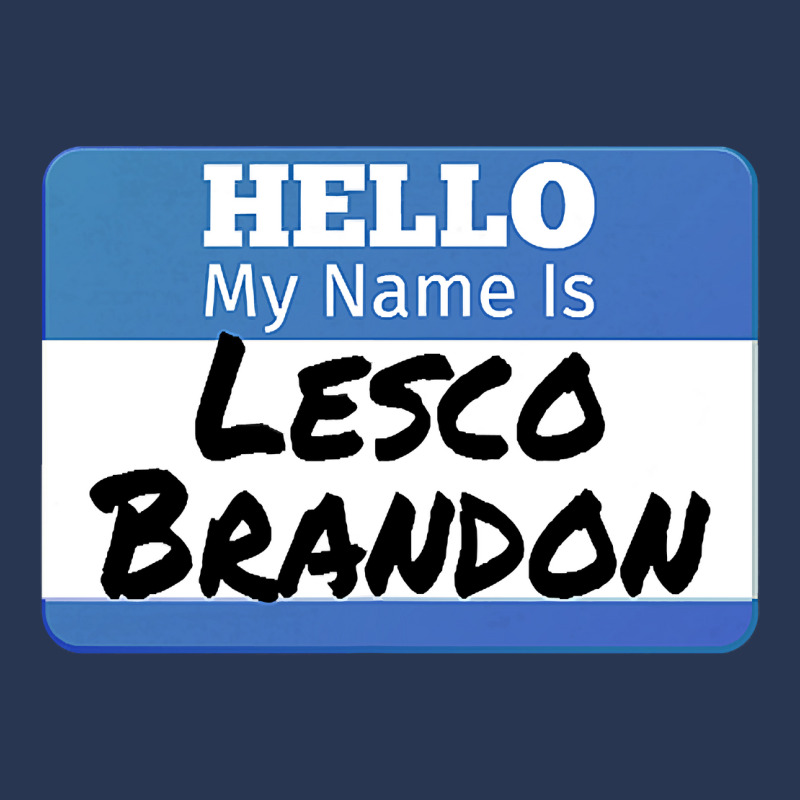 Hello My Name Is Lesco Brandon Funny Let S Go Brandon T Shirt Ladies Denim Jacket | Artistshot