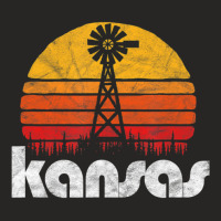 Vintage Kansas Distressed 80's Sun & Windmill Ladies Fitted T-shirt | Artistshot