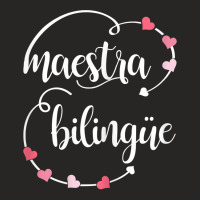 Womens Cute Maestra Bilingue Bilingual Spanish Teacher T Shirt Ladies Fitted T-shirt | Artistshot