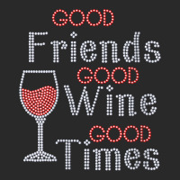 Womens Good Friends Good Wine Good Times Bling Rhinestone V Neck T Shi Printed Hat | Artistshot