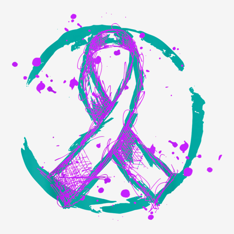 Retro Purple Green Ribbon National Hospice Palliative Care T Shirt Round Patch | Artistshot