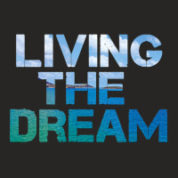 Newlife Living The Dream Letter Print Beach Ladies Fitted T-shirt | Artistshot