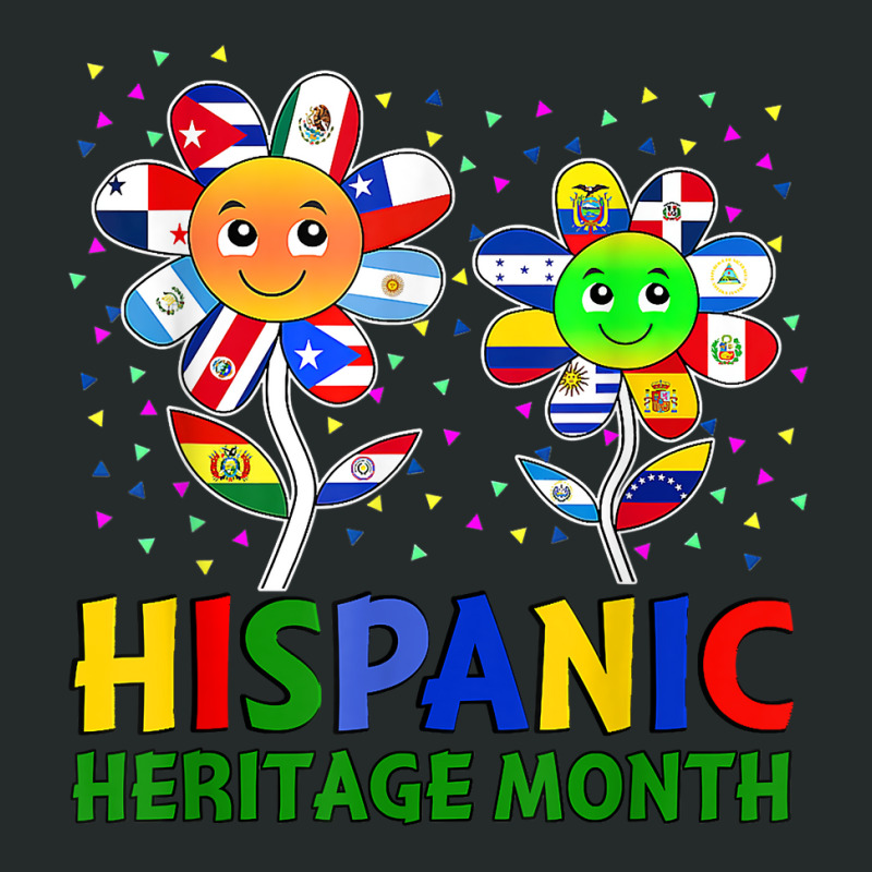 Hispanic Heritage Month Flower Kids Latin Flags T Shirt Women's Triblend Scoop T-shirt by cm-arts | Artistshot