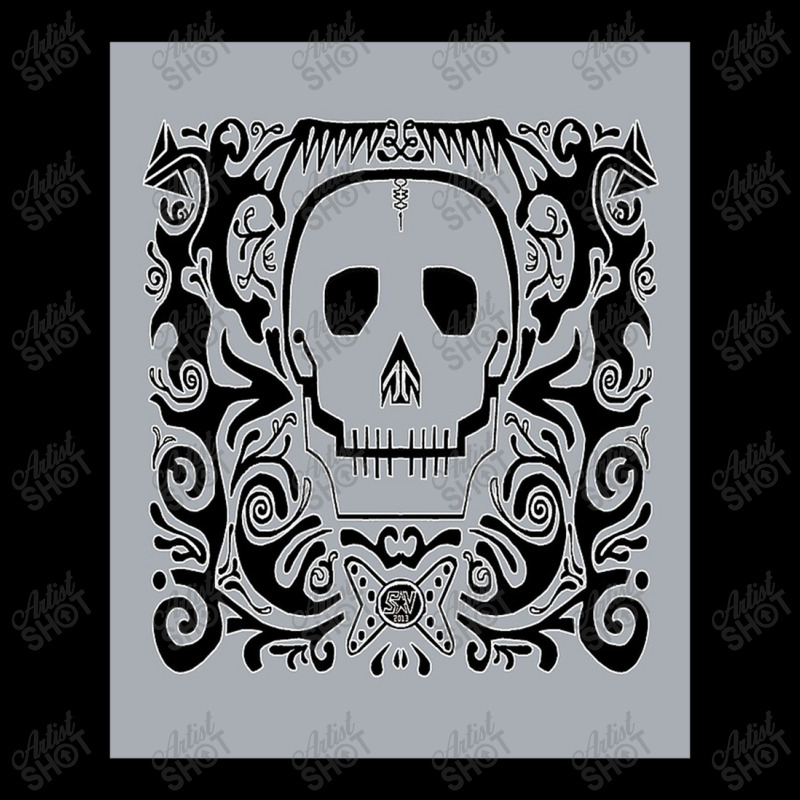 Skull Stencil Cool Grey Long Sleeve Shirts | Artistshot