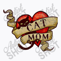 Cat Mom In Retro Heart Tattoo Style T-shirt | Artistshot