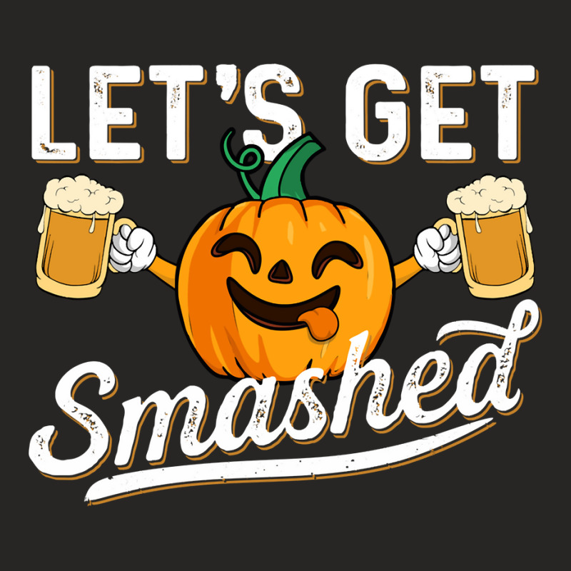 Drinking Pumpkin Lets Get Smashed Beer Lover Halloween Funny Long Slee Ladies Fitted T-Shirt by cipaehuwogi1 | Artistshot