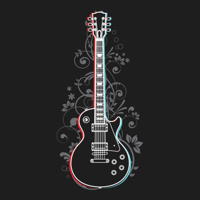 Lp Style Electric Guitar 3d Outline Flowering Vines Classic T-shirt | Artistshot