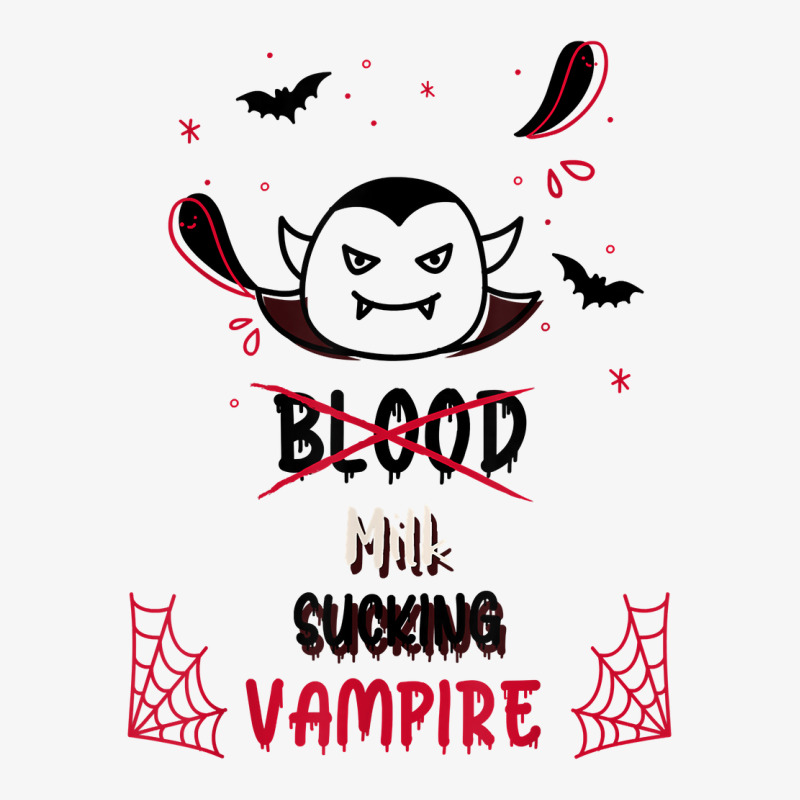 Cute Doodle Milk Sucking Vampire Halloween Costume For Kids T Shirt Ladies Fitted T-Shirt by goveteman | Artistshot