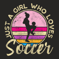 Just A Girl Who Loves Soccer Women Retro Vintage Soccer Ladies Fitted T-shirt | Artistshot