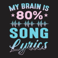 My Brain Is 80% Song Lyrics Singer Catchy Tune Lyrics T-shirt | Artistshot