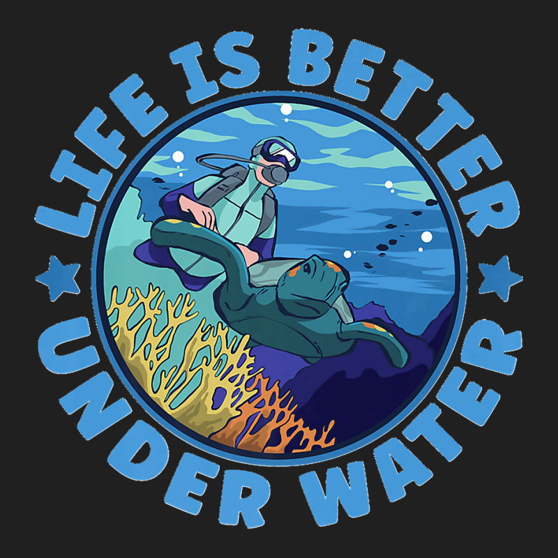 Life Is Better Under Water Marine Biology Scuba Diver Premium T Drawstring Bags | Artistshot