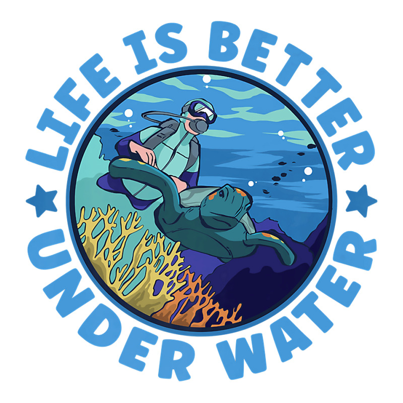 Life Is Better Under Water Marine Biology Scuba Diver Premium T Sticker | Artistshot