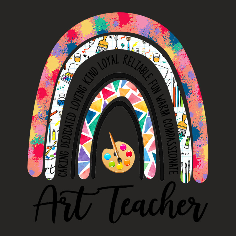 Art Teacher Rainbow Caring Dedicated Loving Vintage T Shirt Ladies Fitted T-Shirt by trokeryth | Artistshot