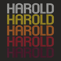 Harold Retro Wordmark Pattern Vintage Style Ladies Fitted T-shirt | Artistshot