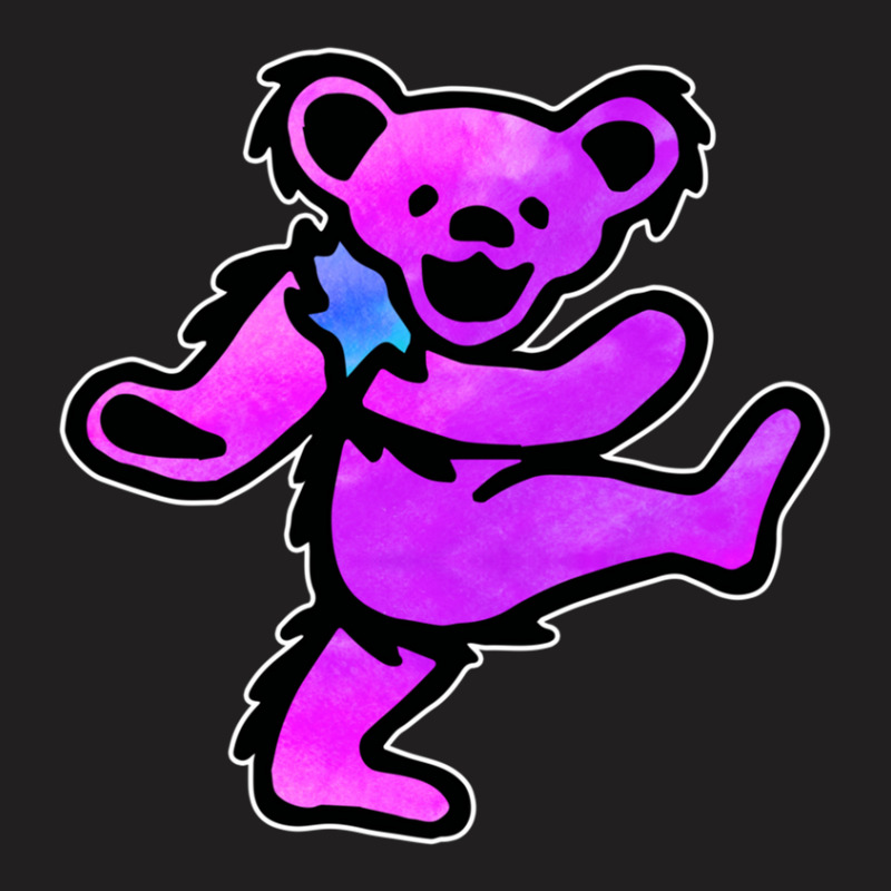 Pink Grateful Dancing Hippie Classic Rock Dead Bear T-shirt | Artistshot