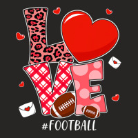 American Football Cute Valentines Day Couple Hearts Football Sports Lo Ladies Fitted T-shirt | Artistshot