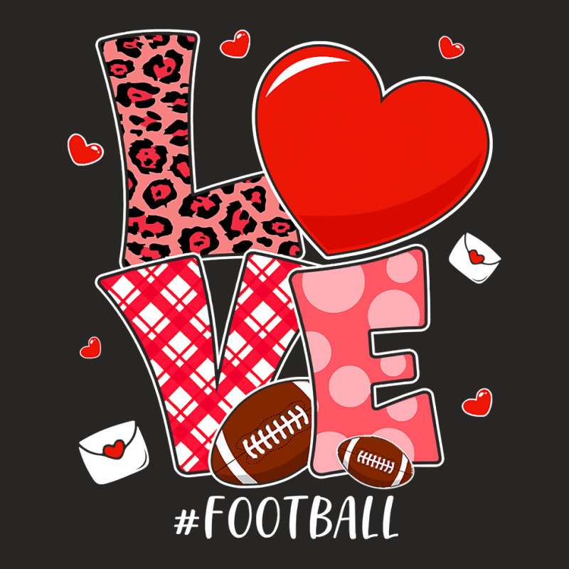 American Football Cute Valentines Day Couple Hearts Football Sports Lo Ladies Fitted T-Shirt by coolquirrell | Artistshot