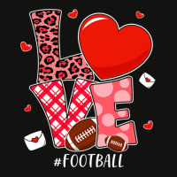 American Football Cute Valentines Day Couple Hearts Football Sports Lo Scorecard Crop Tee | Artistshot