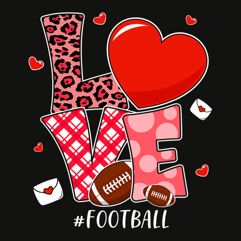 American Football Cute Valentines Day Couple Hearts Football Sports Lo Scorecard Crop Tee by coolquirrell | Artistshot