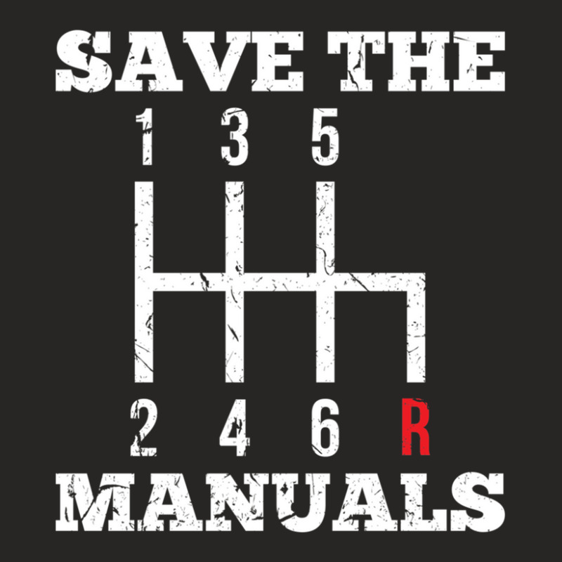 Save The Manuals Transmission Muscle Car Ladies Fitted T-Shirt by MarkGoulas | Artistshot