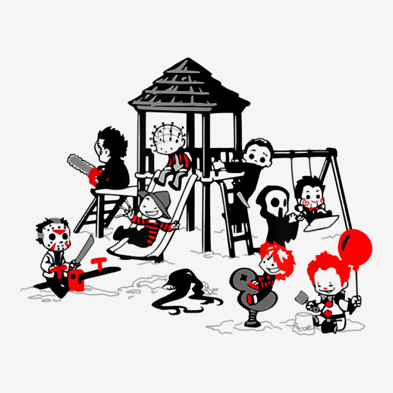 Horror Playground Children In Scary Movie Character Costumes T Shirt Skinny Tumbler | Artistshot