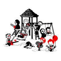 Horror Playground Children In Scary Movie Character Costumes T Shirt Sticker | Artistshot