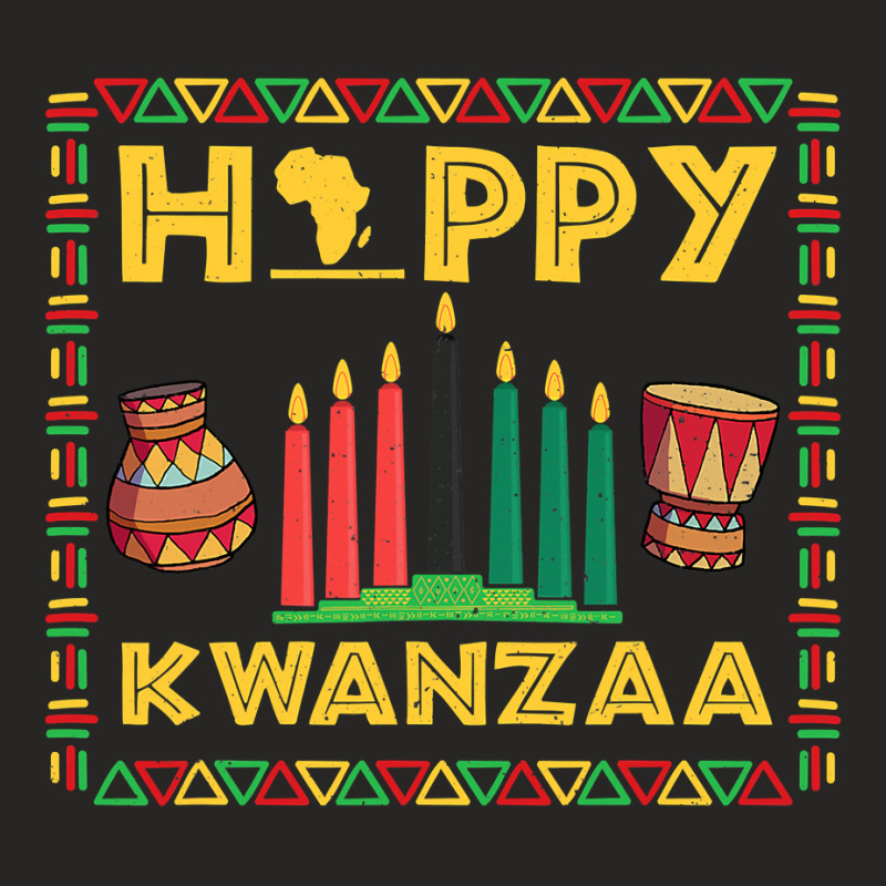 Happy Kwanzaa Kinara Candles Principles African American T Shirt Ladies Fitted T-Shirt by MleczynskiShae | Artistshot