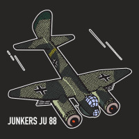 Ju 88 German Ww2 Cartoon Plane Art Ladies Fitted T-shirt | Artistshot