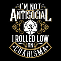 Not Antisocial, Rolled Low Charisma Funny Rpg Loves Dragons T Shirt Fleece Short | Artistshot