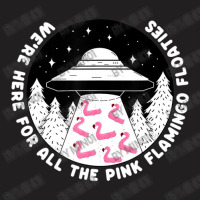 Ufo Alien Abduction Pink Flamingo Pool Float Fan T-shirt | Artistshot