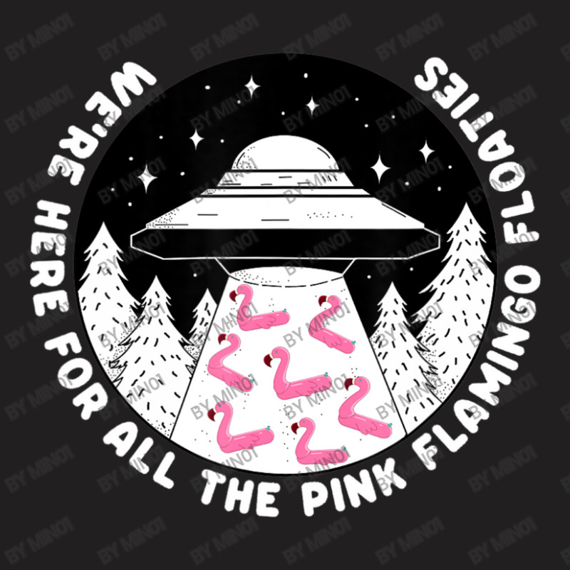 Ufo Alien Abduction Pink Flamingo Pool Float Fan T-shirt | Artistshot