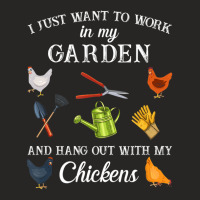 Work In My Garden Hangout With My Chickens Gardening Ladies Fitted T-shirt | Artistshot