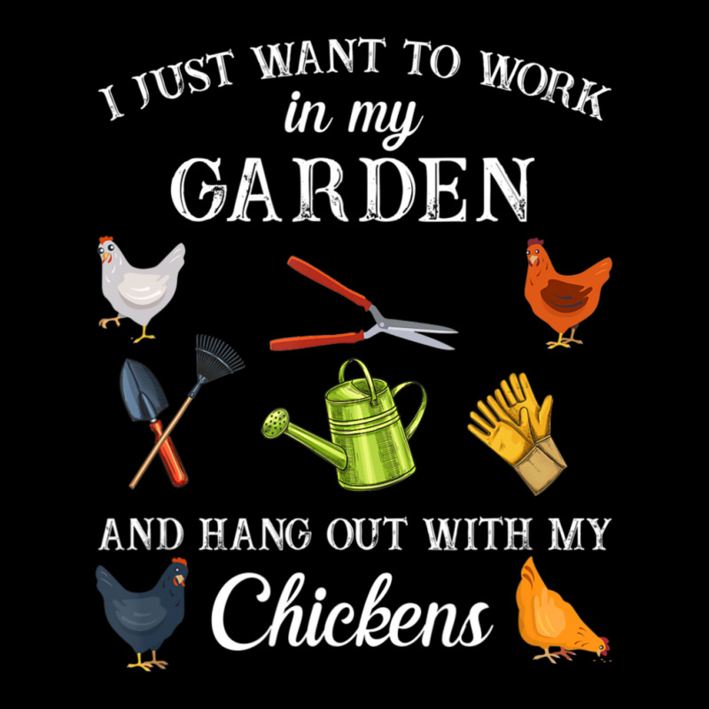 Work In My Garden Hangout With My Chickens Gardening Women's V-Neck T-Shirt by cm-arts | Artistshot