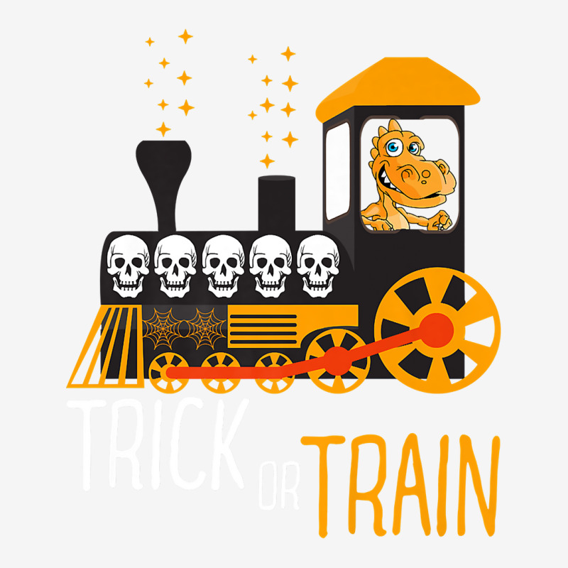 Trick Or Train Halloween Dinosaur Riding Train Funny Kids Premium T Sh Portrait Canvas Print | Artistshot