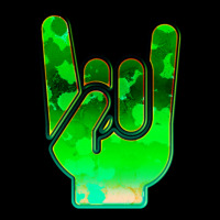 Rock Hand Gesture Space Green Rock N Roll Salute Pocket T-shirt | Artistshot