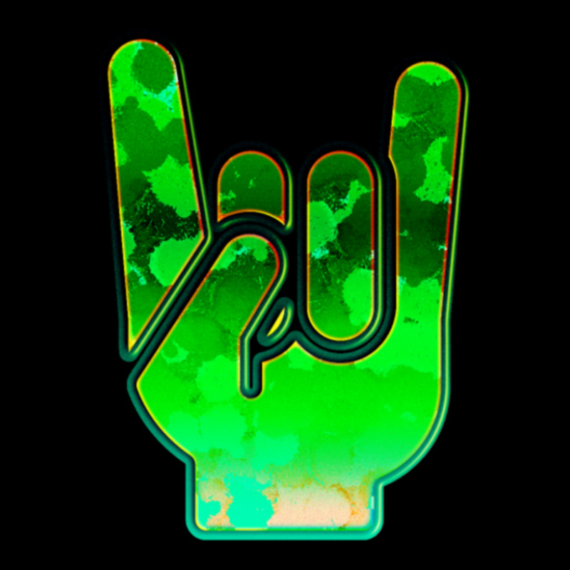 Rock Hand Gesture Space Green Rock N Roll Salute Pocket T-Shirt by MickeyRobison | Artistshot