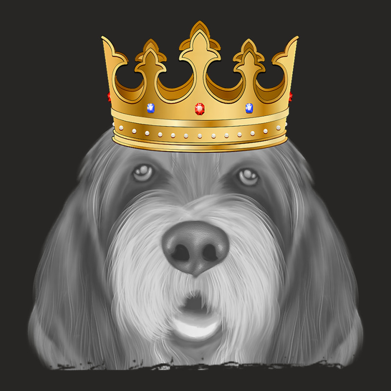 Otterhound Dog Wearing A Crown T Shirt Ladies Fitted T-Shirt by cm-arts | Artistshot