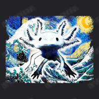 Axolotl And Starry Night Great Wave Van Gogh Art Painting Youth Tee | Artistshot