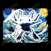 Axolotl And Starry Night Great Wave Van Gogh Art Painting Long Sleeve Baby Bodysuit | Artistshot