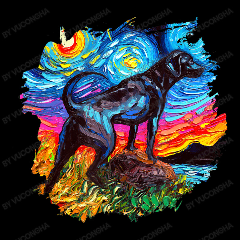 Bailie Black Labrador Starry Night Dog Art By Aja Adjustable Cap | Artistshot