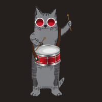 Cool Cat Playing The Snare Drum Hippy Percussionist Kitty Tank Top | Artistshot