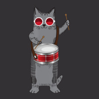 Cool Cat Playing The Snare Drum Hippy Percussionist Kitty Vintage Hoodie And Short Set | Artistshot