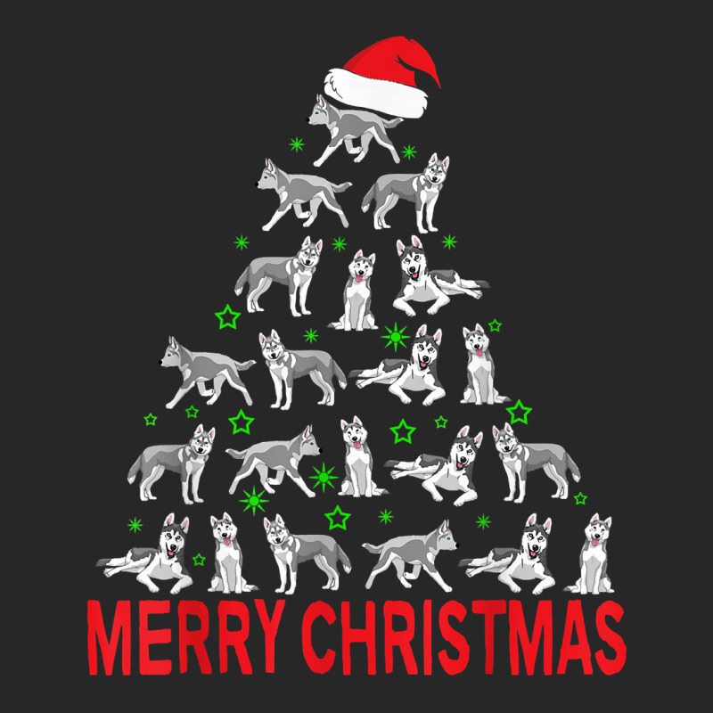 Merry Christmas Tree Siberian Husky T Shirt Women's Pajamas Set by hudizhowav | Artistshot