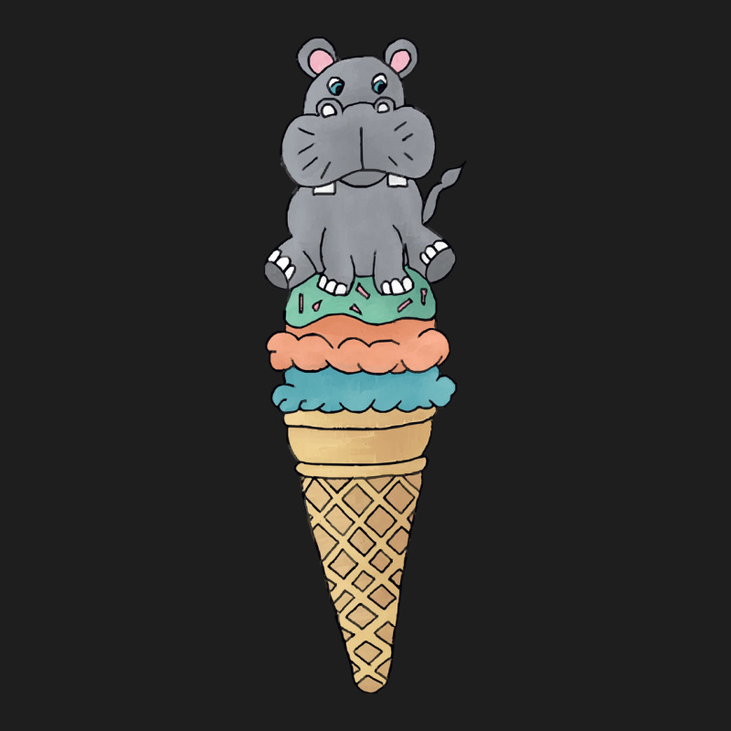 Hippo T  Shirt Cute Hippo On An Ice Cream Cone T  Shirt Classic T-shirt by hardlyvagabond | Artistshot