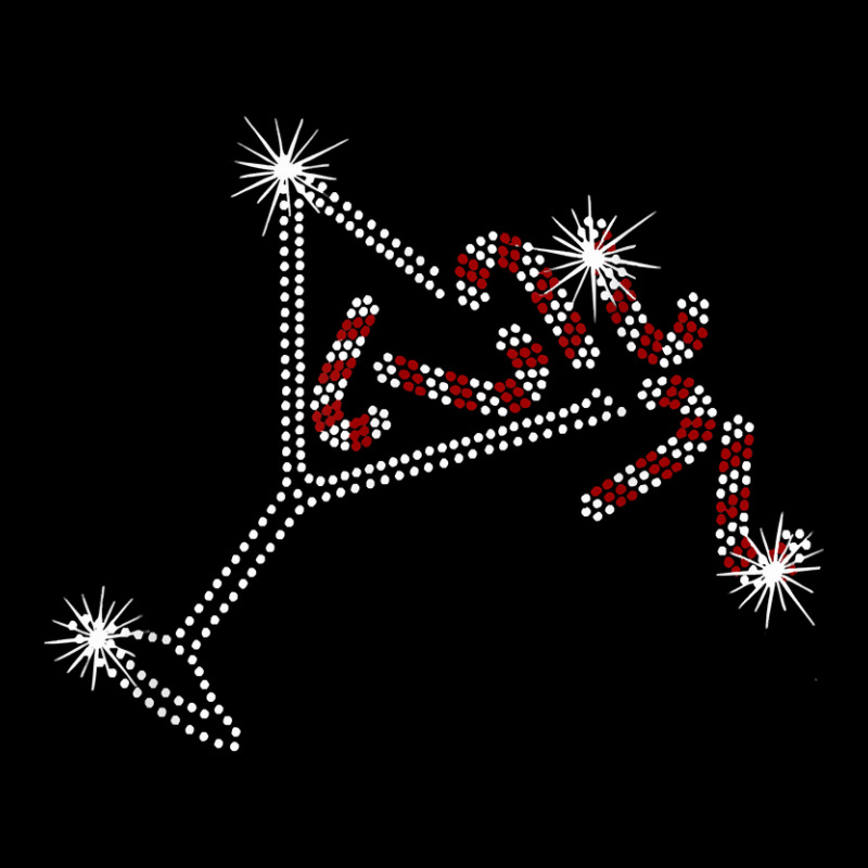 Christmas Candy Cane Martini Bling Rhinestone Christmas T-shirt Kids Cap by cm-arts | Artistshot