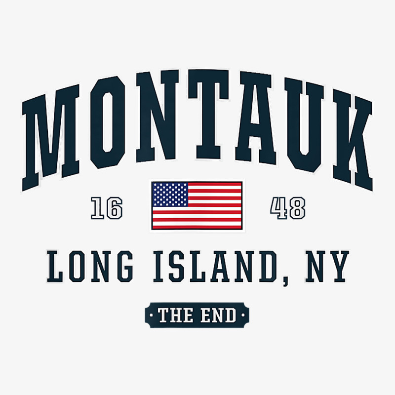 Montauk Long Island Ny New York The End Usa Flag Ladies Fitted T-Shirt by BonnieTori | Artistshot