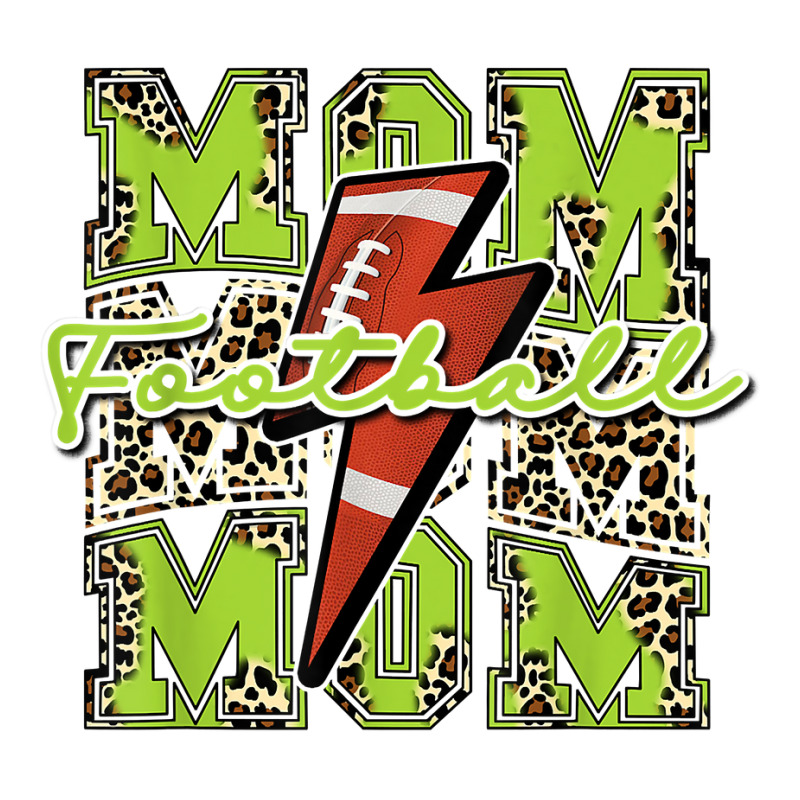 Football Mom, Football Lightning Bolt Leopard Lime Green T Shirt V-Neck Tee by cm-arts | Artistshot