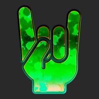 Rock Hand Gesture Space Green Rock N Roll Salute Printed Hat | Artistshot