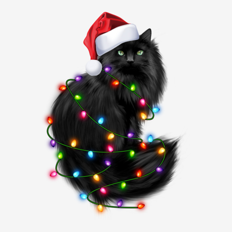 Santa Black Cat Tangled Up In Christmas Tree Lights Holiday Long Sleev Baby Bibs by cm-arts | Artistshot