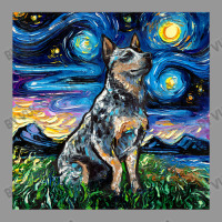 Blue Heeler Starry Night Australian Cattle Dog Art By Aja Women's V-neck T-shirt | Artistshot